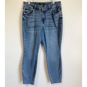 Judy Blue Relaxed Fit Jeans 18W, Worn Wash Blue, Distressed.